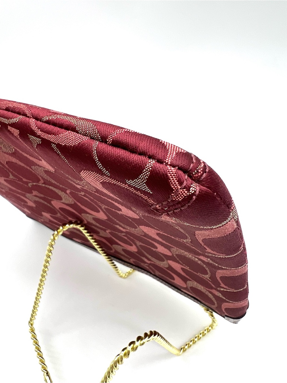 Coach Burgundy Signature Jacquard Padded iPad Tablet Sleeve - Picture 9 of 13